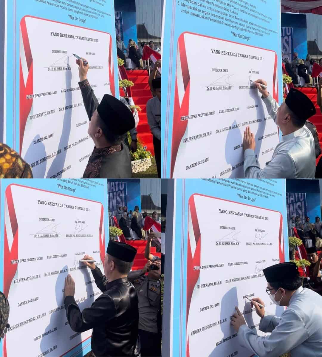Pembacaan Ikrar Perang Melawan Narkoba Provinsi Jambi Bersinar oleh Paskibraka Provinsi Jambi