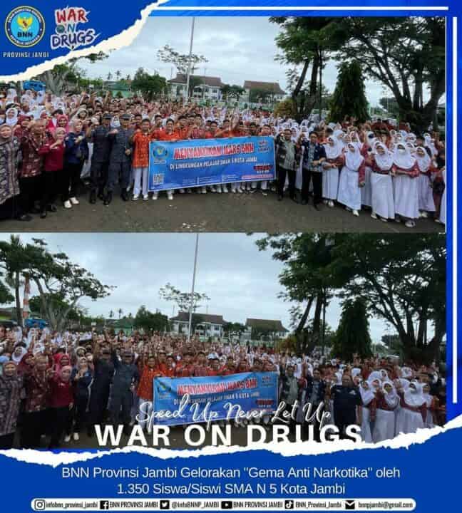 Kepala BNN Provinsi Jambi Melaksanakan Deklarasi Launching Sekolah Bersinar di SMA N 5 Kota Jambi