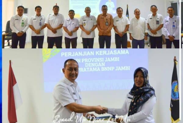 Kepala BNNP Jambi melaksanakan Kegiatan Penandatanganan Perjanjian Kerja Sama dengan Instansi Terkait yang Melayani Rehabilitasi Narkotika.
