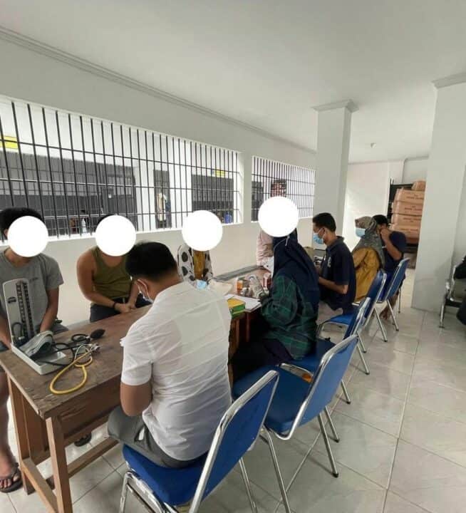 Kegiatan Pemeriksaan Kesehatan Tahanan BNNP Jambi oleh Dokter & Perawat Bidang Rehabilitasi dan di Dampingi oleh Penyidik Bidang Pemberantasan