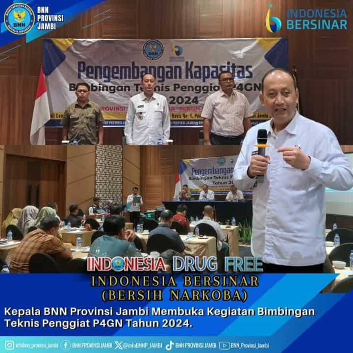 BNN Provinsi Jambi melaksanakan Bimbingan Teknis Penggiat P4GN Tahun 2024 BNN Provinsi Jambi