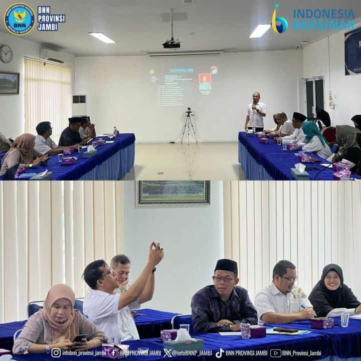 Kegiatan Rapat Koordinasi Pengembangan Softskill di SMP dan SMU Sederajat Tahun 2024 di Aula BNN Provinsi Jambi
