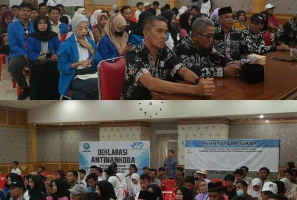 Kepala BNN Provinsi Jambi Brigjen Pol. WisnuHandoko S.I.K., M.M serta Masyarakat Pesisir Kab. Tanjabbar mengikuti Kegiatan Deklarasi Anti Narkoba Masyarakat Pesisir dan Perbatasan Tahun 2024 Secara Virtual.