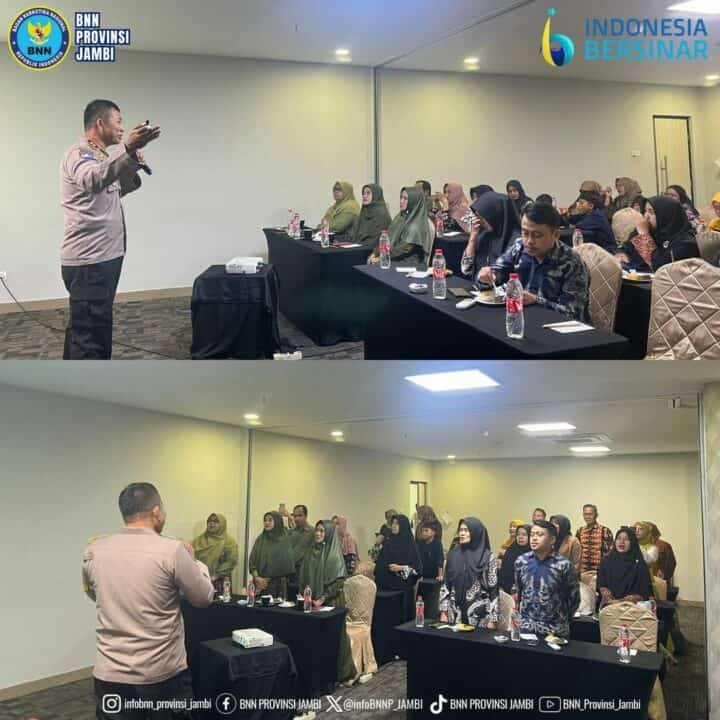 Kepala BNN Provinsi Jambi Brigjen Pol. Wisnu Handoko, S.I.K., M.M membuka Kegiatan Pelatihan Softskill di SMP dan SMU Sederajat Tahun 2024 di Odua Weston Jambi.