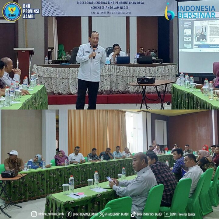 Kepala BNN Provinsi Jambi Brigjen Pol. Wisnu Handoko, S.I.K., M.M Menjadi Narasumber pada kegiatan Pelatihan Peningkatan Kapasitas Aparatur Pemerintah Desa dan Pengurus Kelembagaan Desa