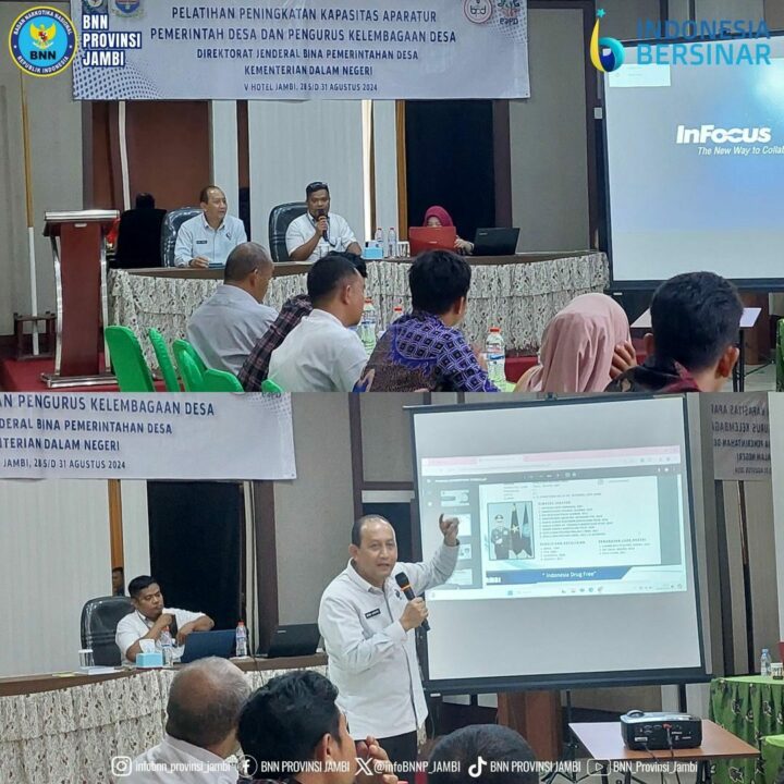 Kepala BNN Provinsi Jambi Brigjen Pol. Wisnu Handoko, S.I.K., M.M Menjadi Narasumber pada kegiatan Pelatihan Peningkatan Kapasitas Aparatur Pemerintah Desa dan Pengurus Kelembagaan Desa